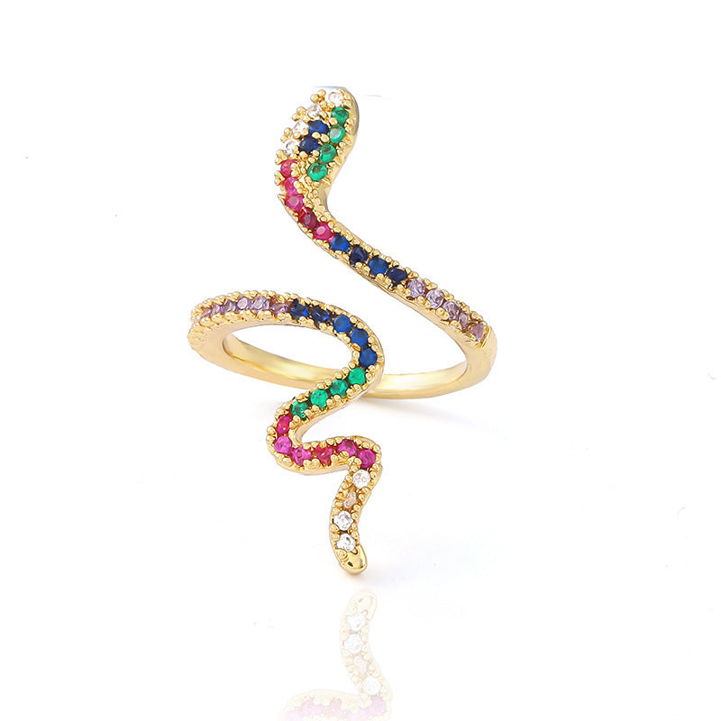 Ring Brass Gold Plated Micropaved Zircon Charm
