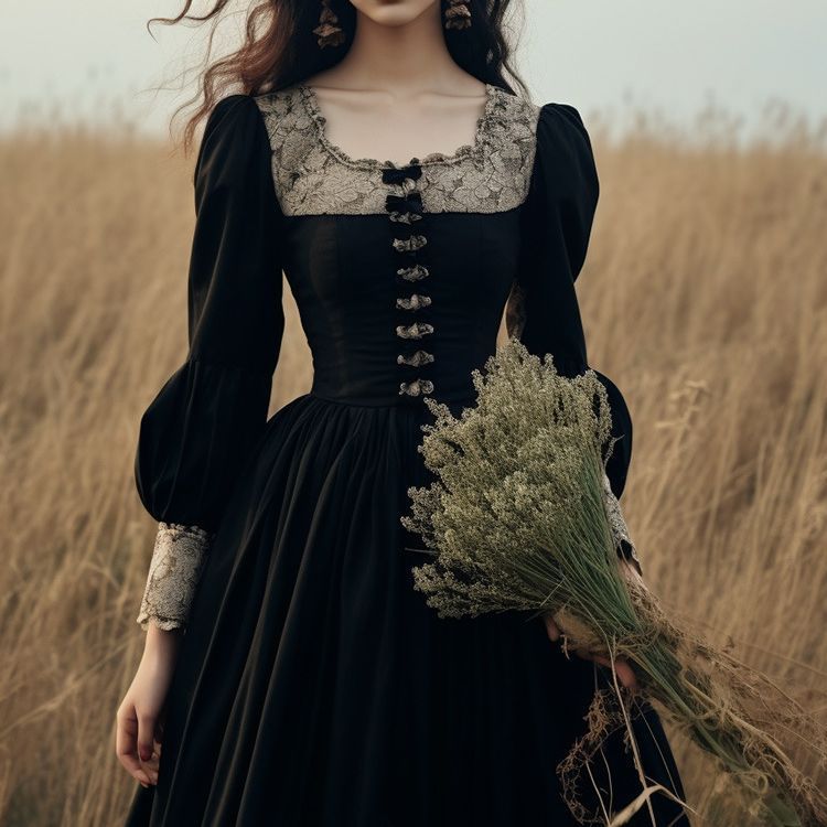 French Style Hepburn Wind Black Retro Women's Clothing Vintage Dress