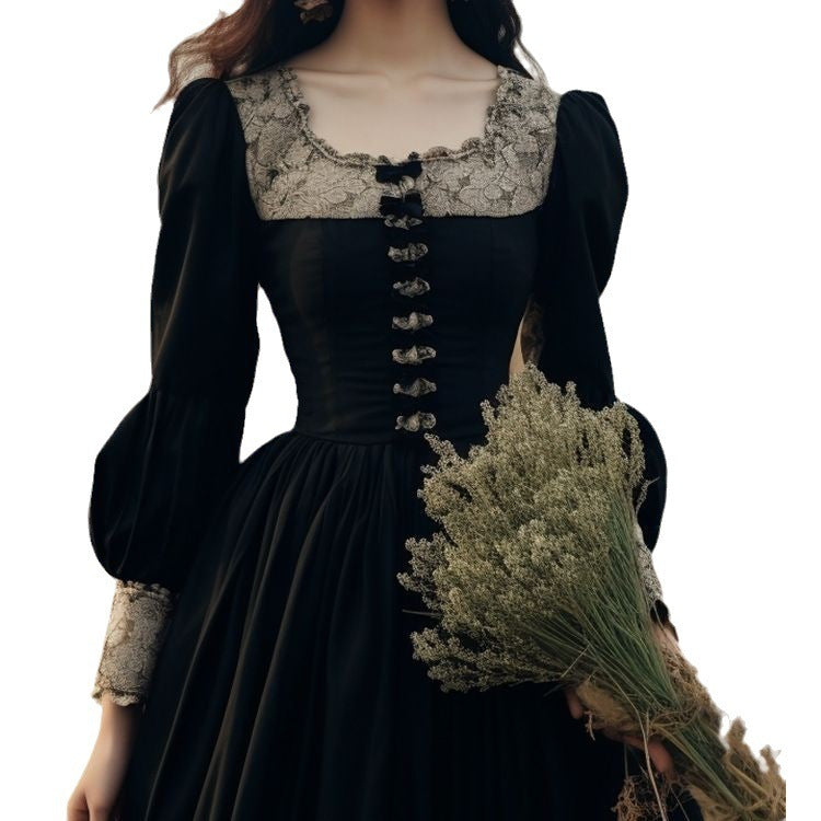 French Style Hepburn Wind Black Retro Women's Clothing Vintage Dress