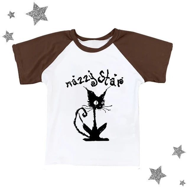 Cat Print Gothic Top For Women