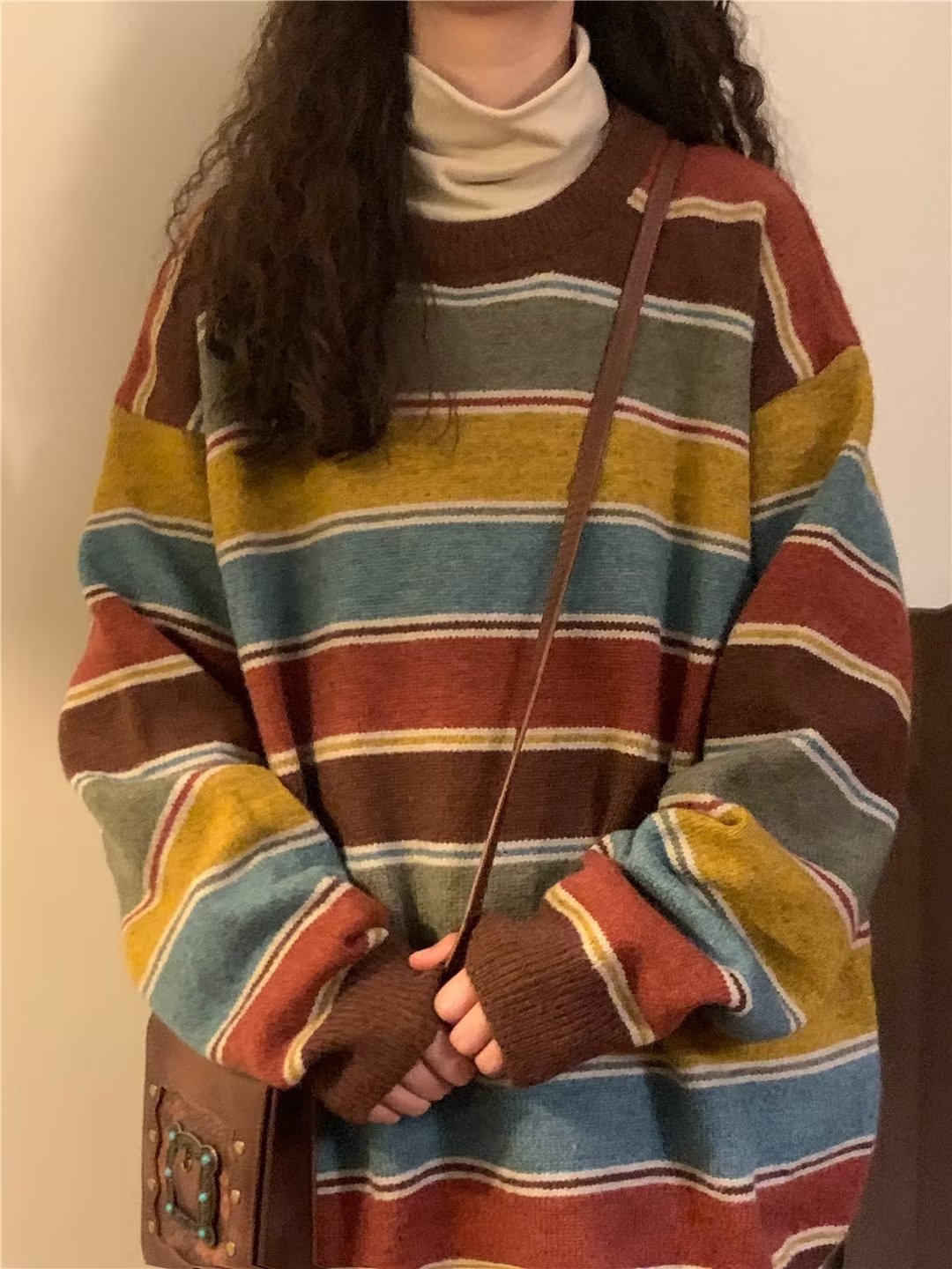 Sweater Women's Winter Striped Japanese Sweater