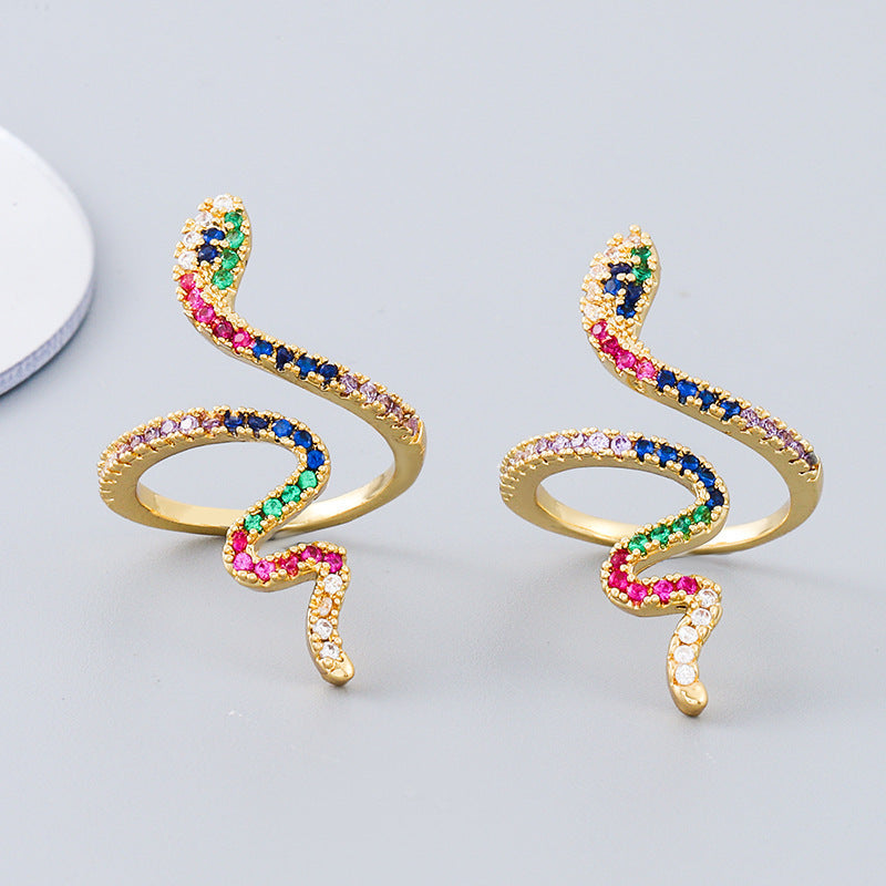 Ring Brass Gold Plated Micropaved Zircon Charm