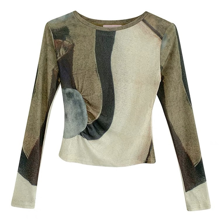 Khaki Circular Top