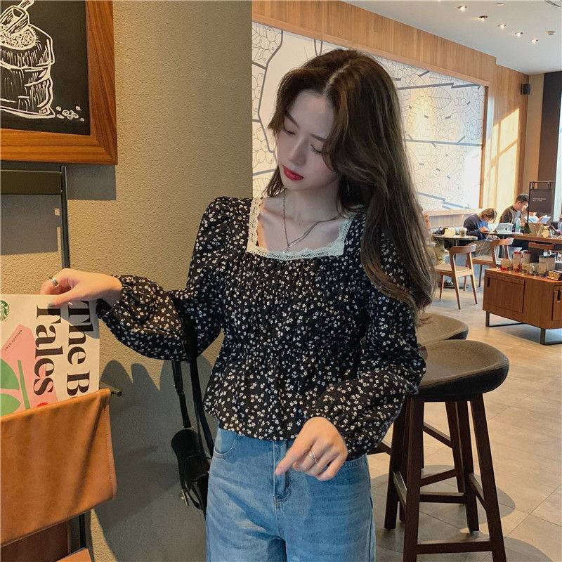Women's French Vintage Lace Floral Long Sleeve Shirt
