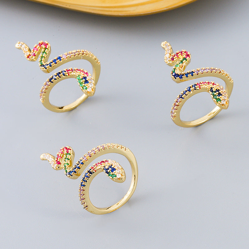 Ring Brass Gold Plated Micropaved Zircon Charm