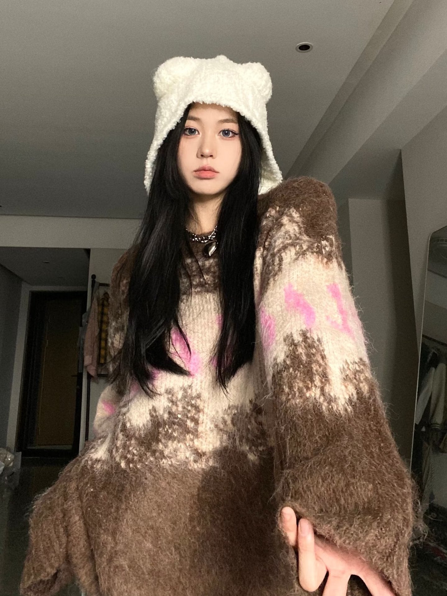 Loose Pullover Sweater Long Sleeve Top Vintage Sweater