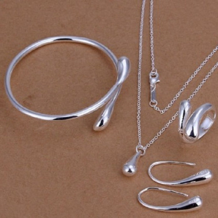 Mild Luxury Retro Silver Jewelry Suit