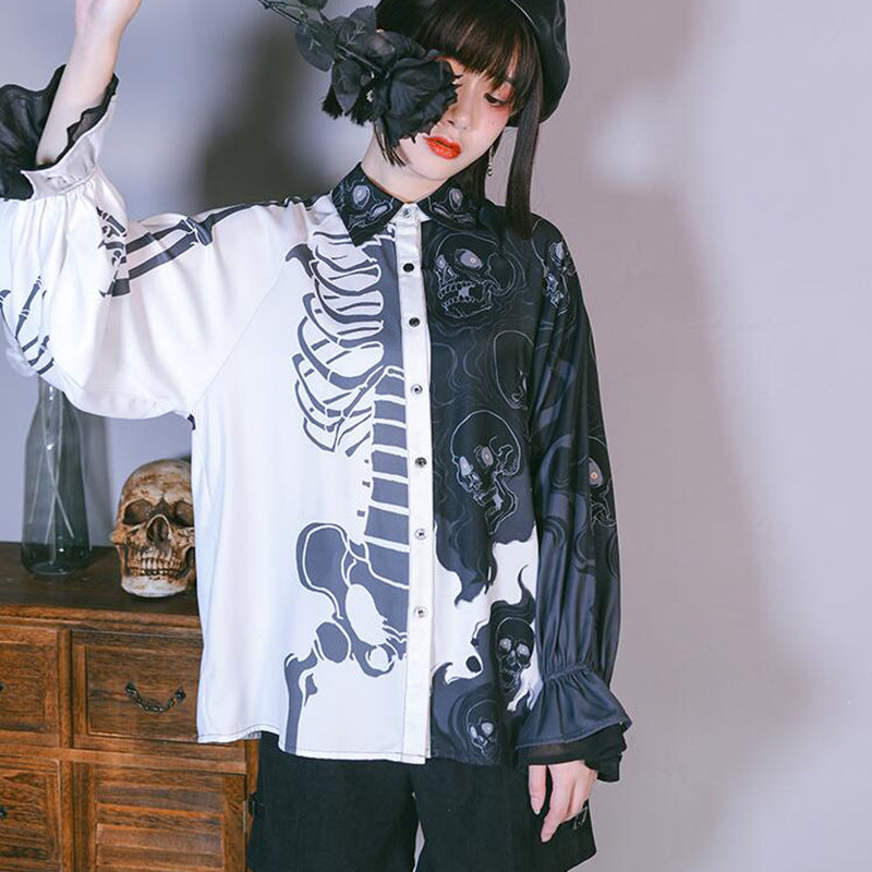 Women's Printed Street Punk Long Sleeve Shirt