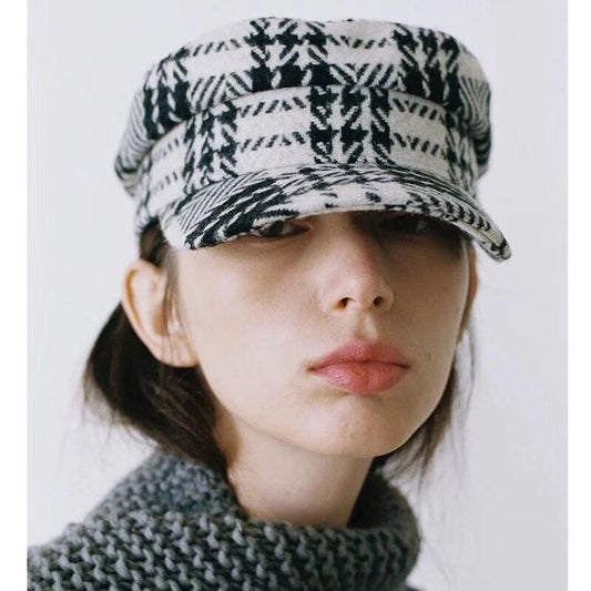 Autumn and winter flat top fashion casual octagonal hat