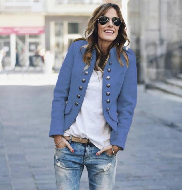 Autumn and winter fashion button blazer