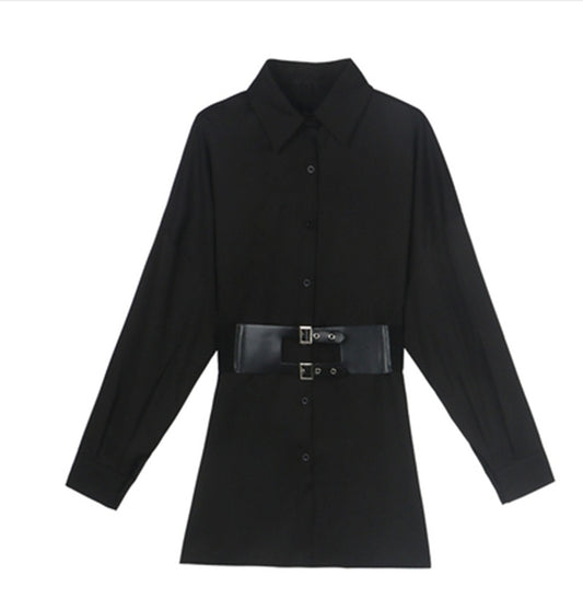 Retro Hong Kong Style Mid-length Shirt Women's Clothing
