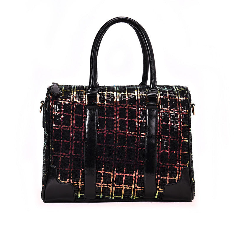 Vintage crossbody bag check handbag