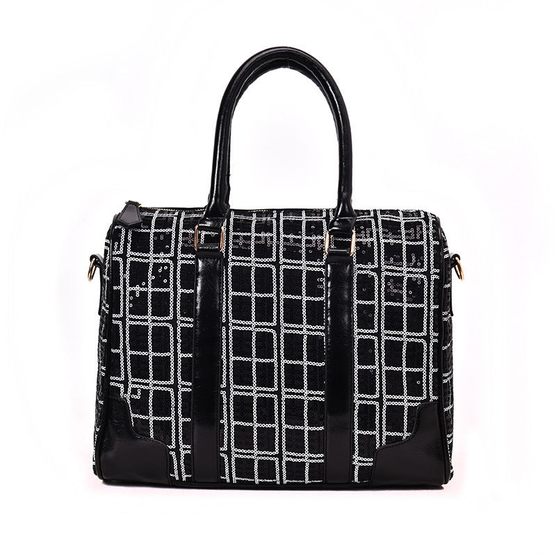 Vintage crossbody bag check handbag