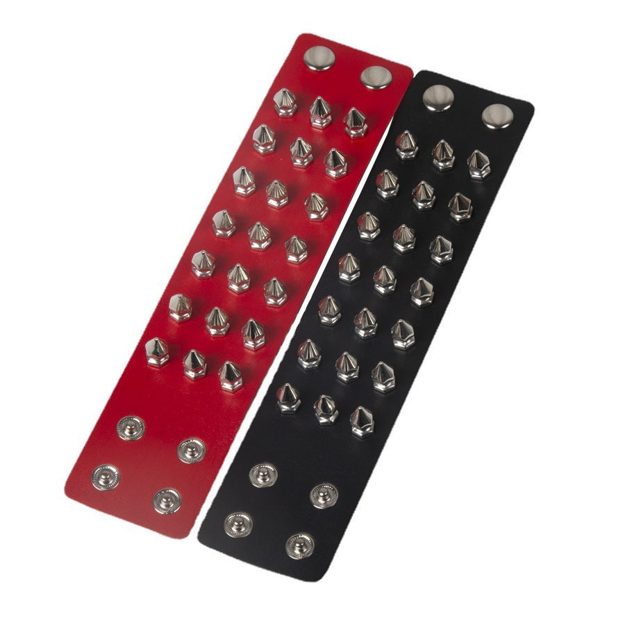 Spiked Leather Band In Two Colors 