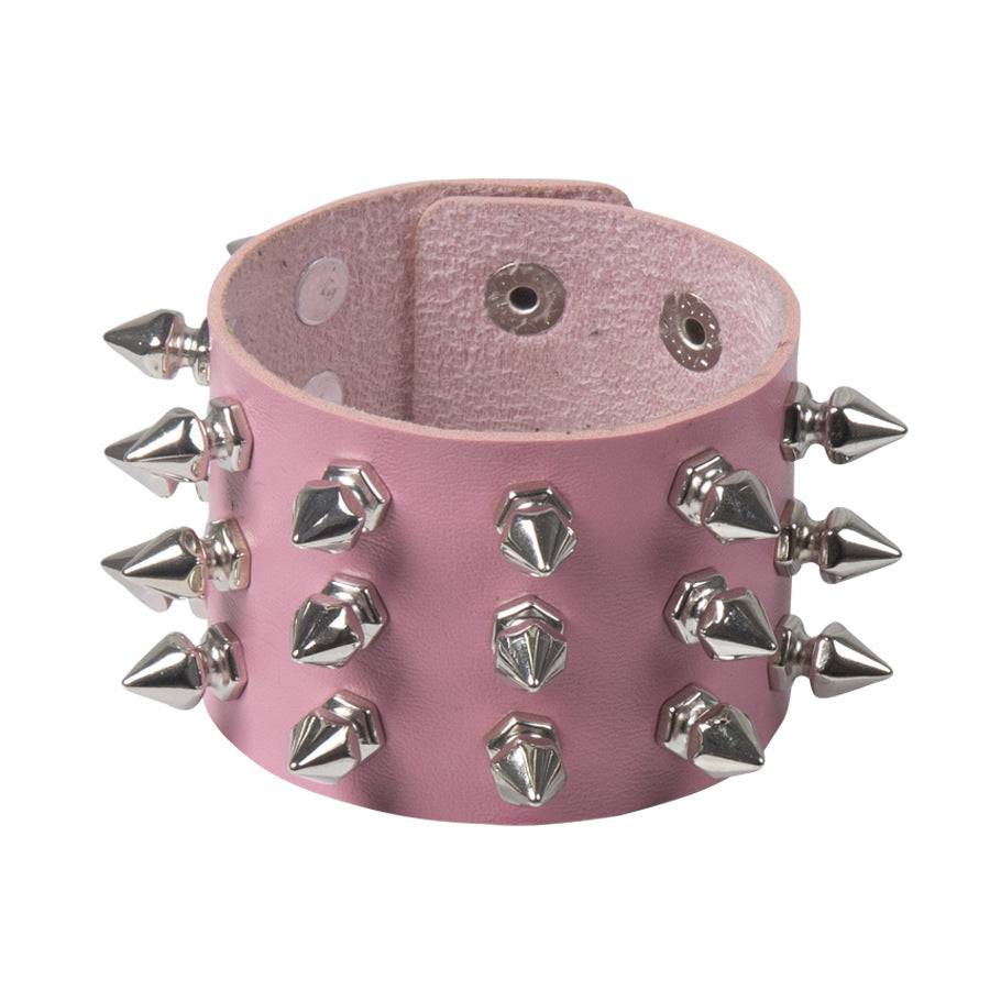 Spiked Leather Band 