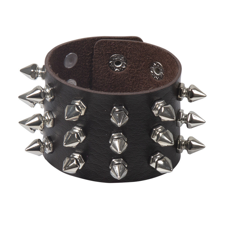 Spiked Leather Band 