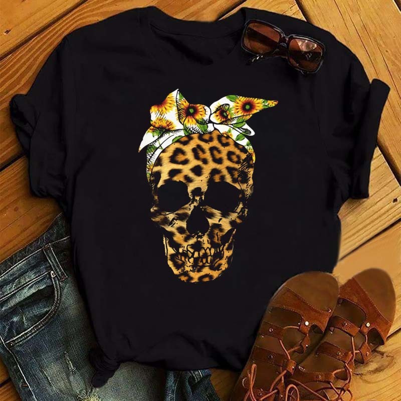Skull Tiger Print Tee
