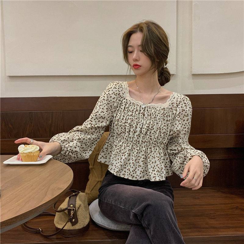 Women's French Vintage Lace Floral Long Sleeve Shirt