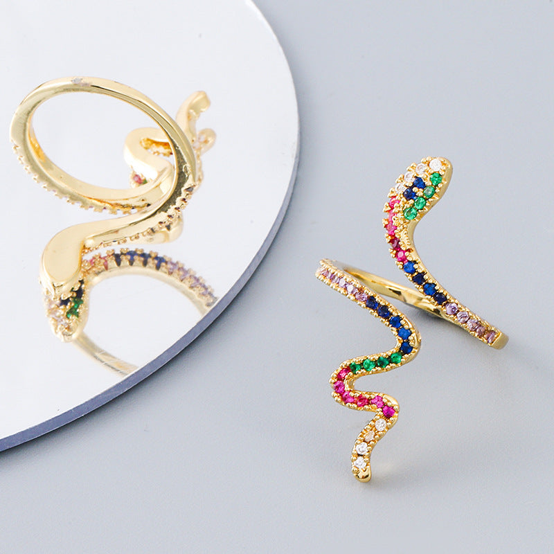 Ring Brass Gold Plated Micropaved Zircon Charm