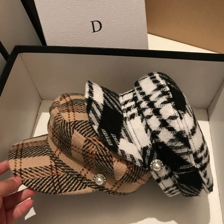 Autumn and winter flat top fashion casual octagonal hat