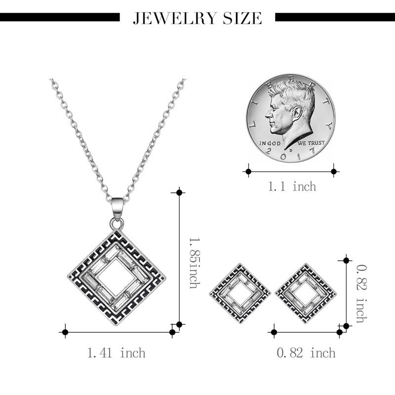 Silver Necklace and Earring Set