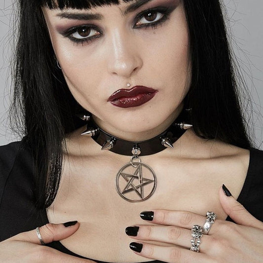 Studded Pentagram Chocker