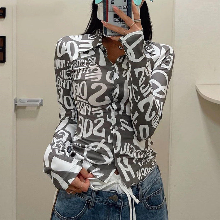 Western Style Fall Fashion Slim Fit European And American Shirt Slim