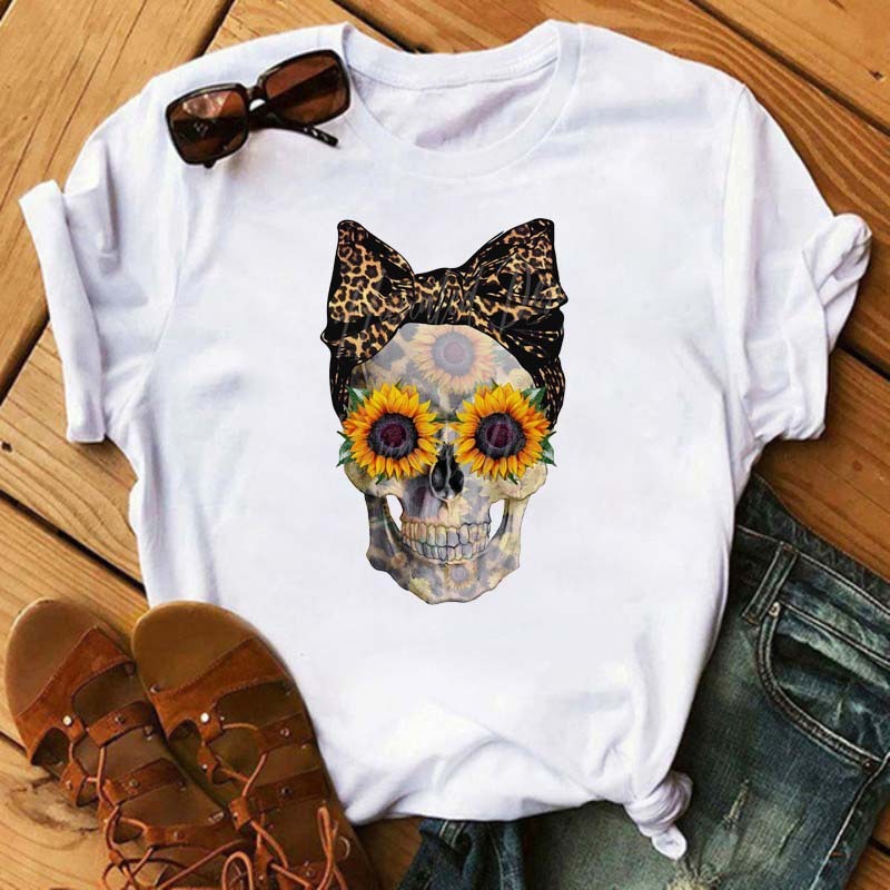 Skull sunflower tee