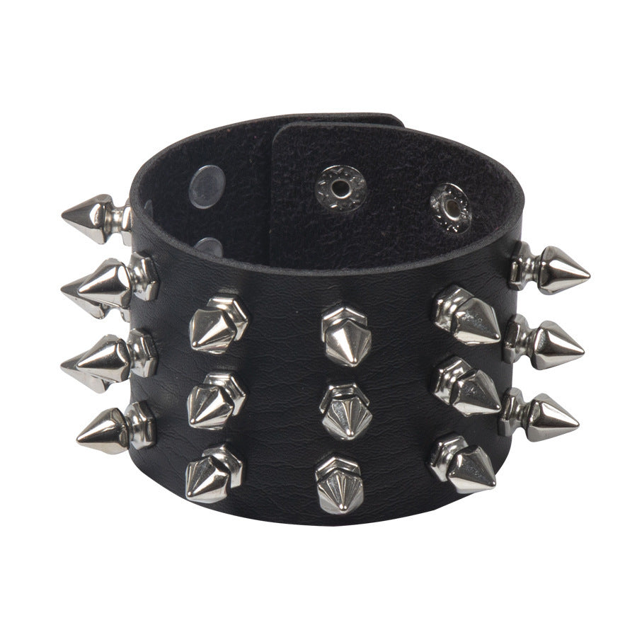 Spiked Leather Band 
