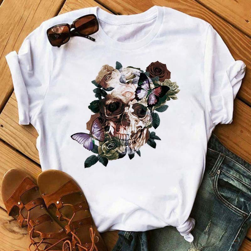 Skull rose tee