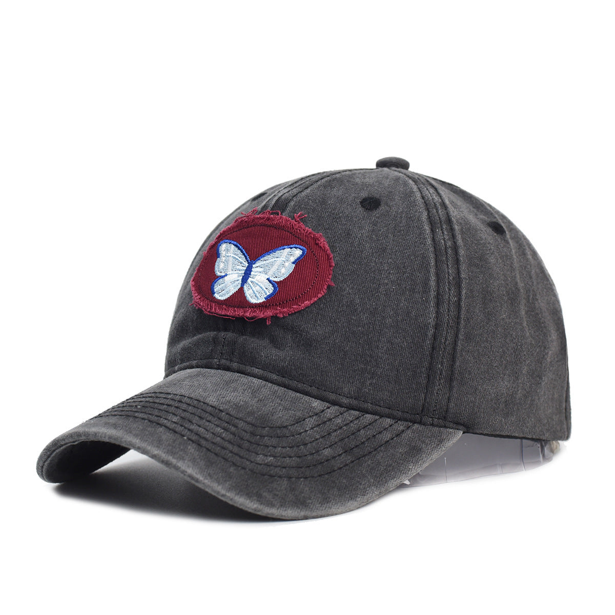 Hat Retro Washed Old Embroidered Peaked Cap