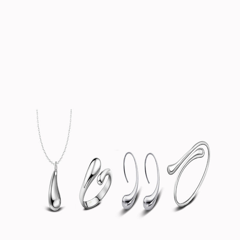 Mild Luxury Retro Silver Jewelry Suit