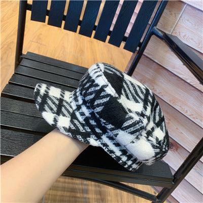 Autumn and winter flat top fashion casual octagonal hat