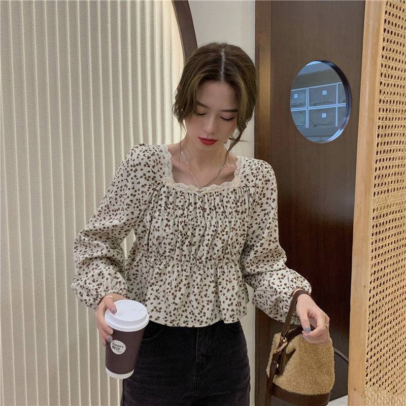 Women's French Vintage Lace Floral Long Sleeve Shirt