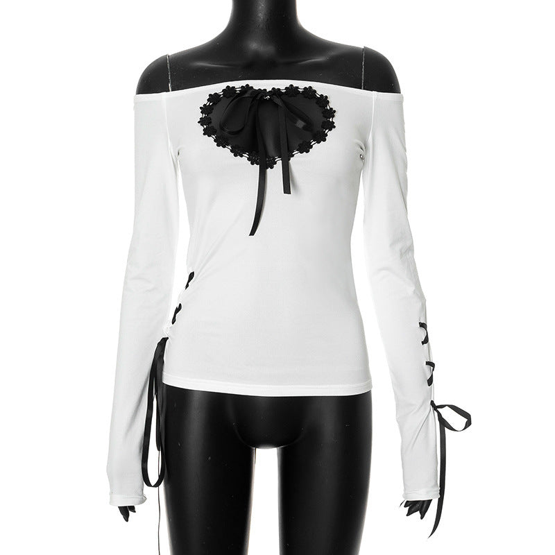 White Heart Lace Top