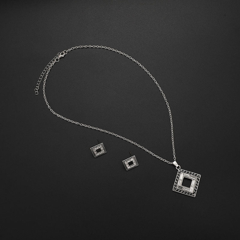 Silver Necklace and Earring Set 