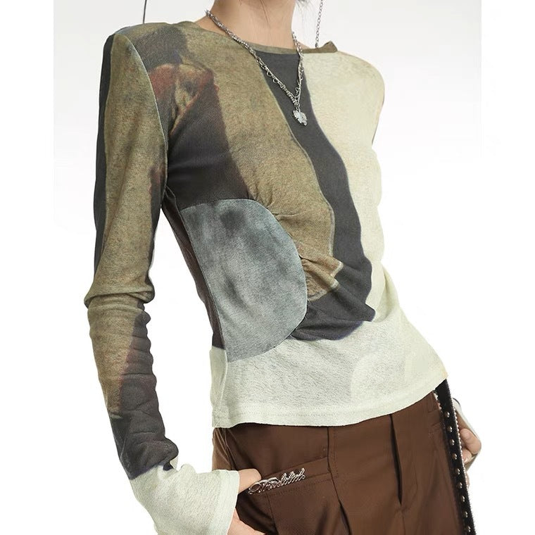 Khaki Circular Top