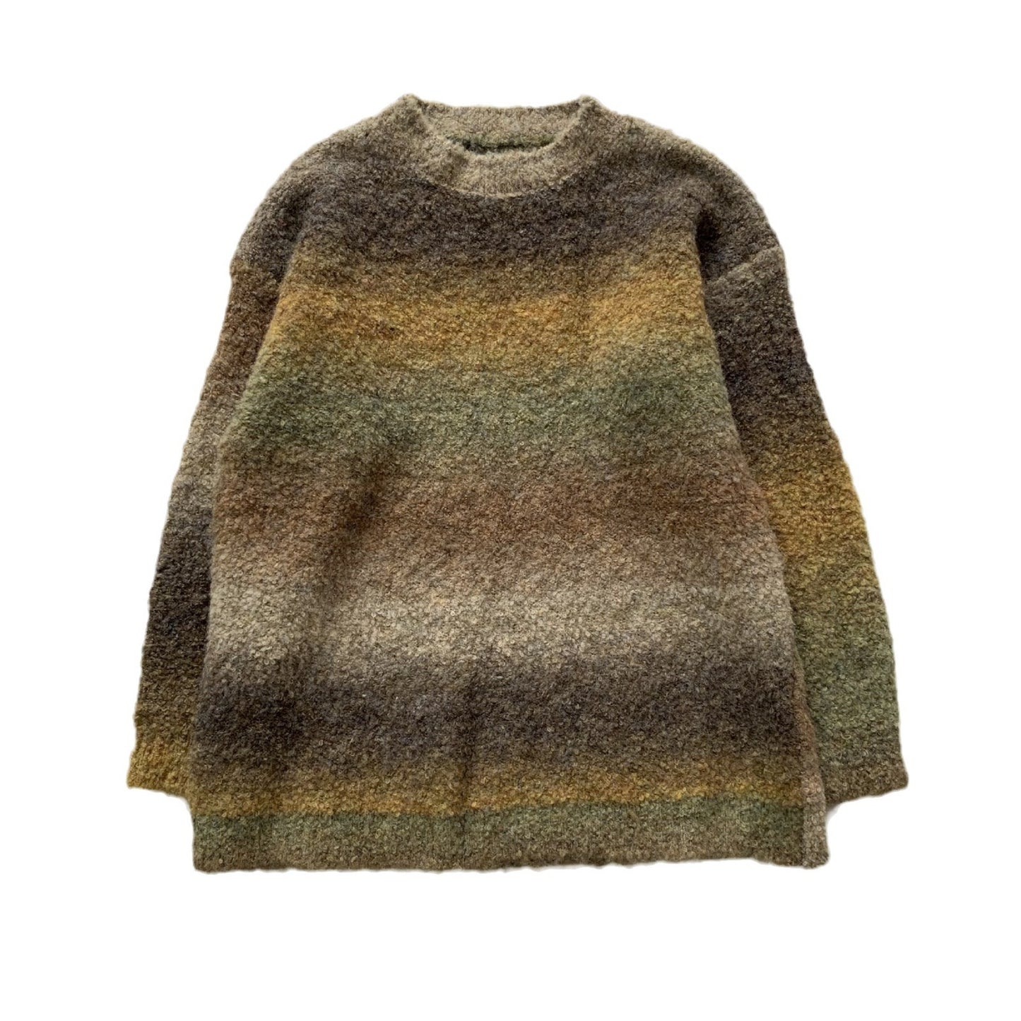 Soft Glutinous Lazy Sweater Women's Autumn Winter Retro Maillard Rainbow Gradient Sweater