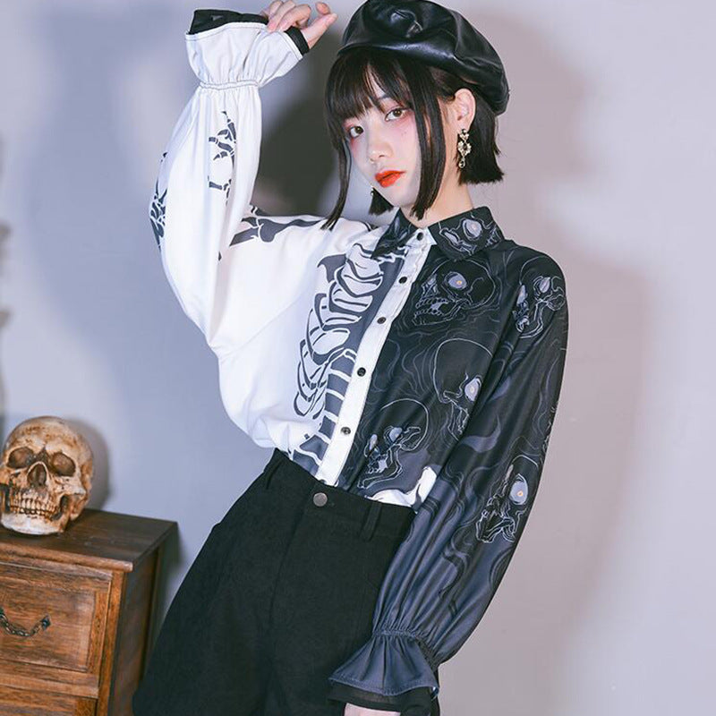 Women's Printed Street Punk Long Sleeve Shirt