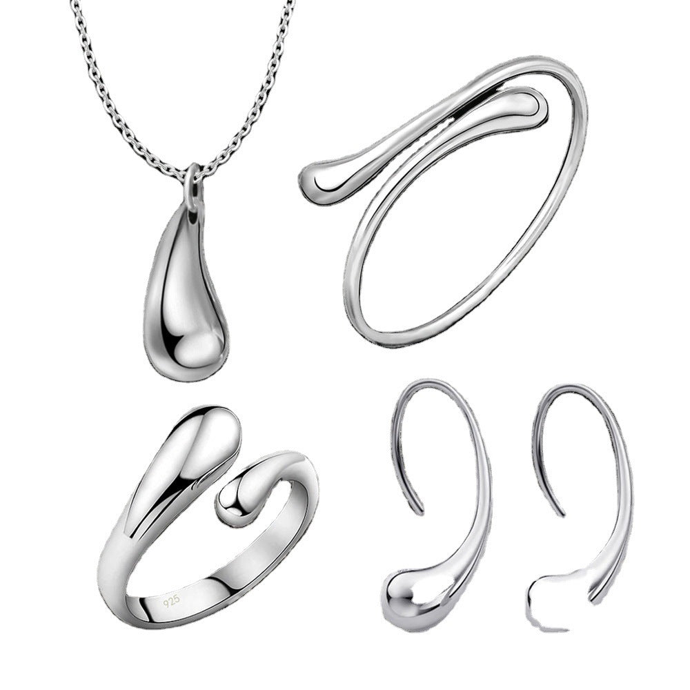 Mild Luxury Retro Silver Jewelry Suit