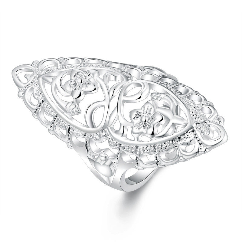 Jewelry Silver Fashion Vintage Cutout Ring