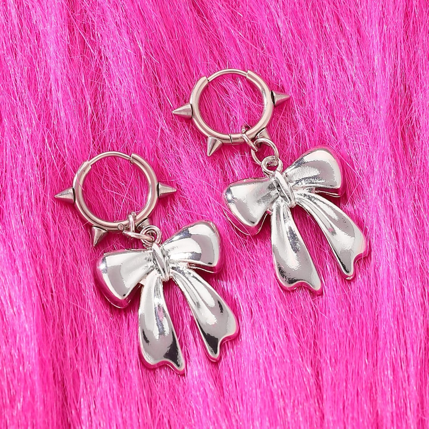 Silver Bow Earrings 