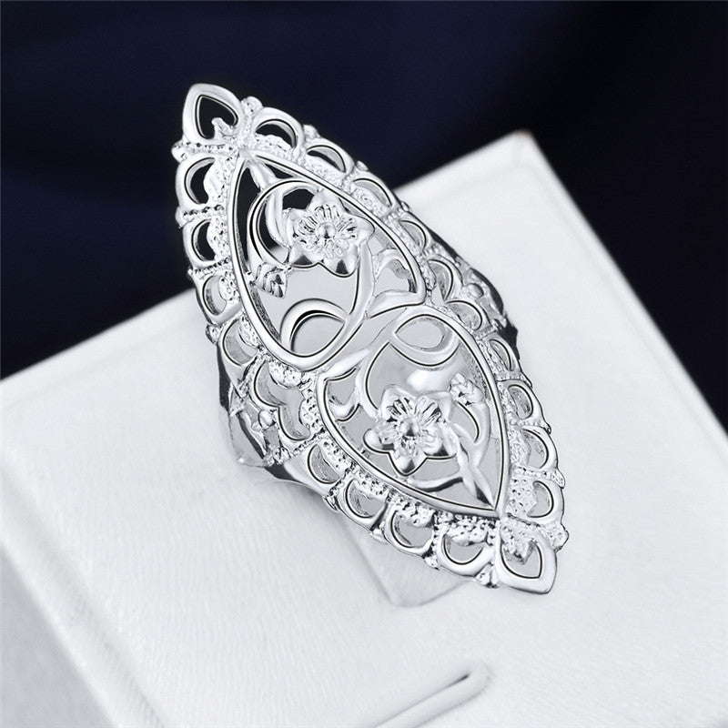 Jewelry Silver Fashion Vintage Cutout Ring