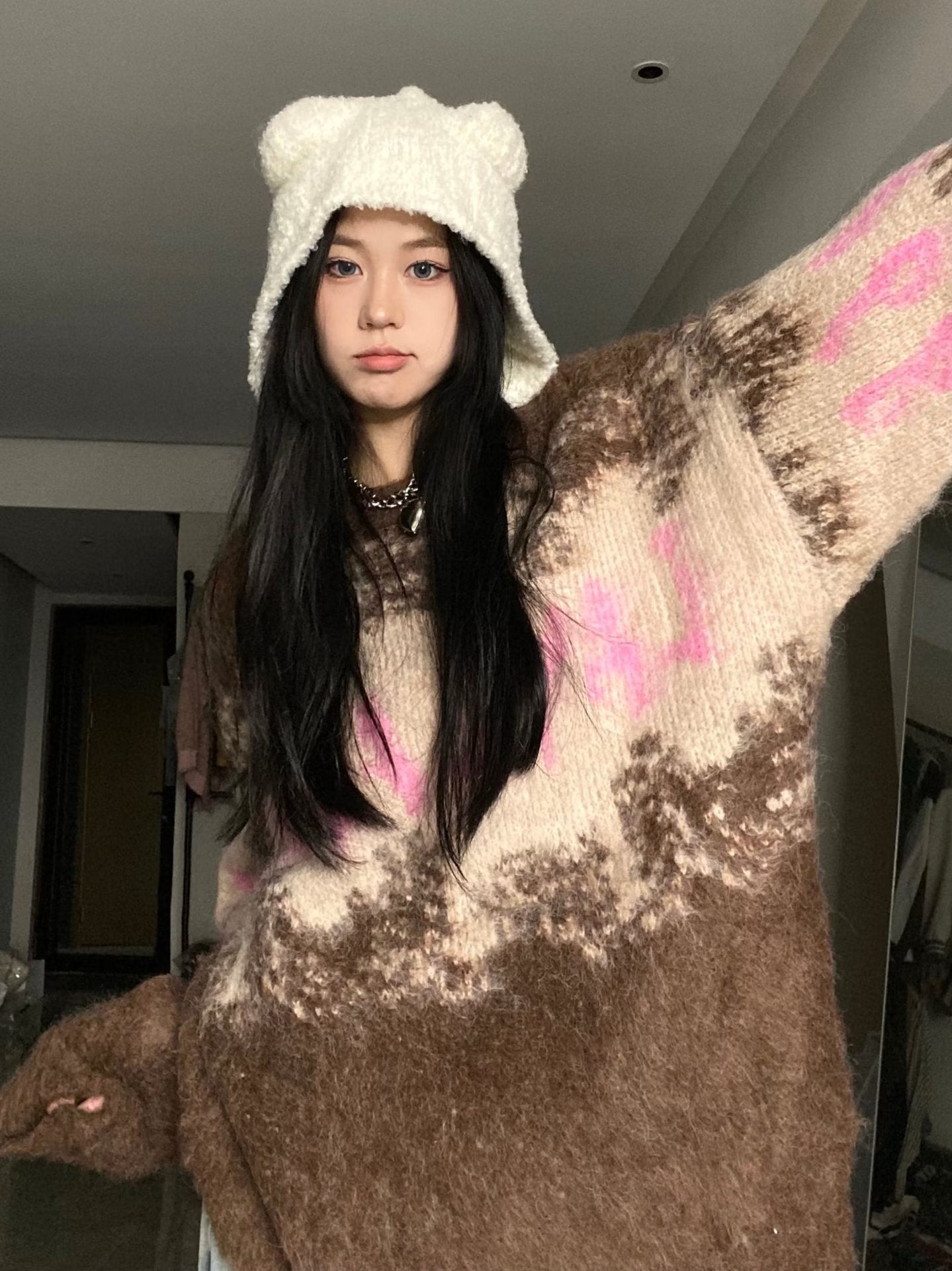 Loose Pullover Sweater Long Sleeve Top Vintage Sweater