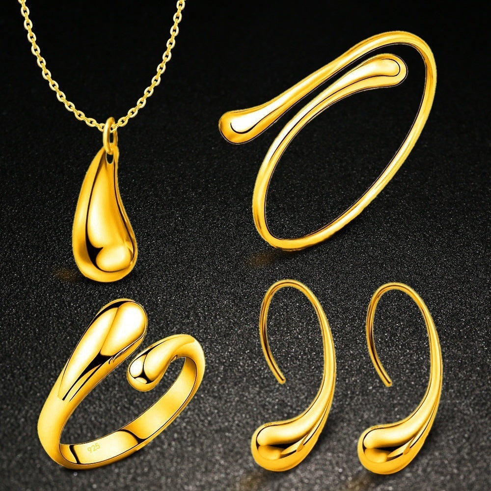 Mild Luxury Retro Silver Jewelry Suit