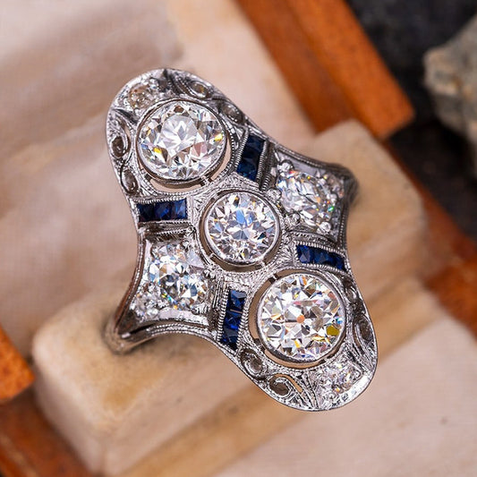Vintage Geometric Vintage Ring Women