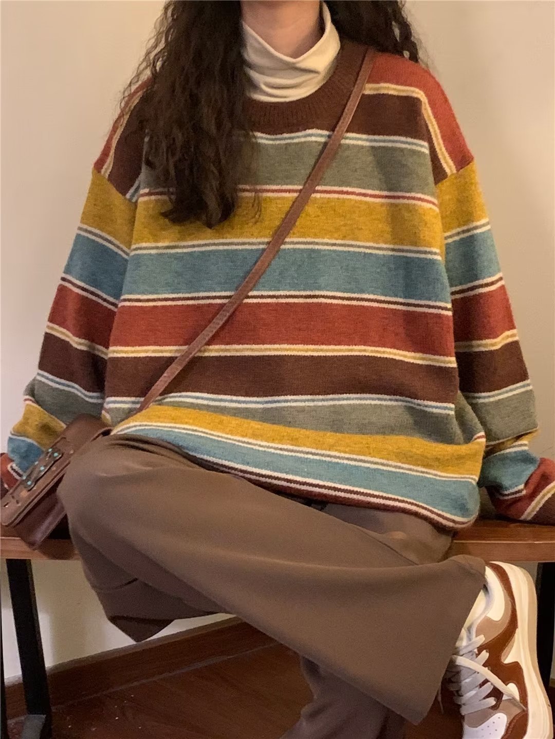Sweater Women's Winter Striped Japanese Sweater