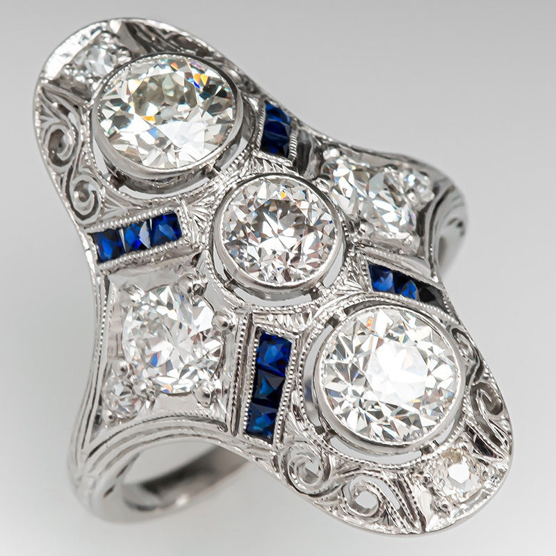 Vintage Geometric Vintage Ring Women