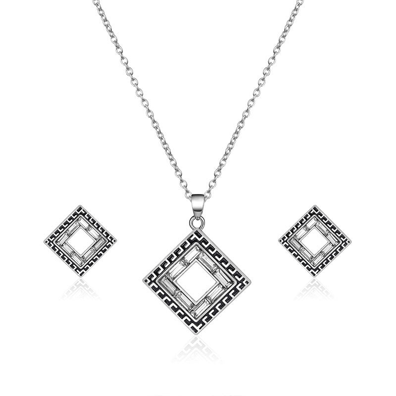 Silver Necklace and Earring Set