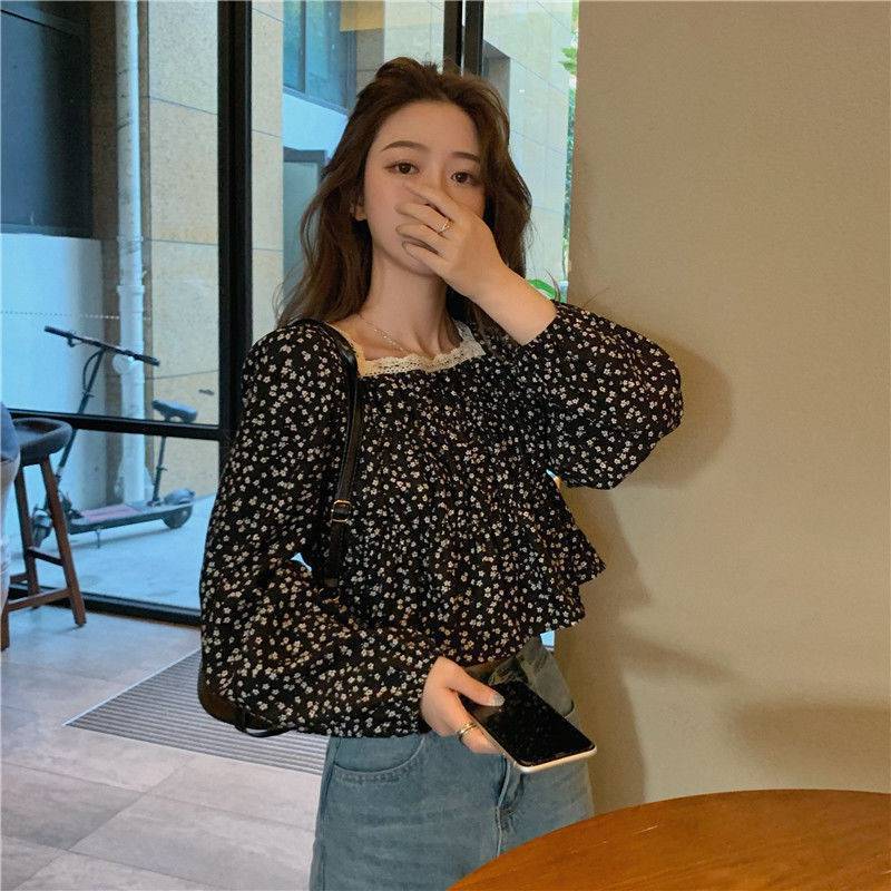 Women's French Vintage Lace Floral Long Sleeve Shirt